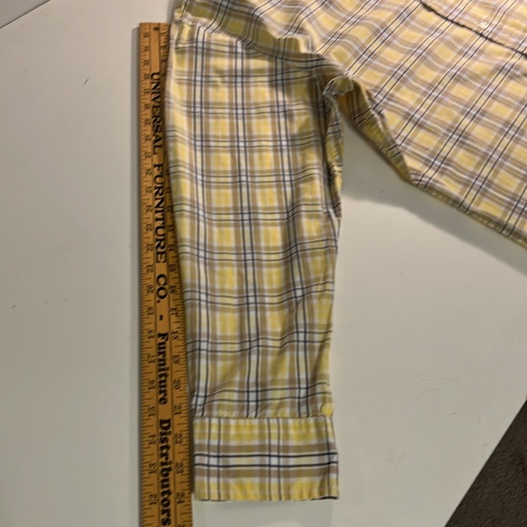 IZOD Men’s Button Down Collared Long Sleeve Sz XL Yellow & Tan Plaid Shirt - Picture 9 of 10